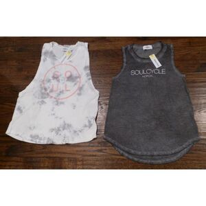 Soulcycle Tank Tops Women's White Gray Size Small Lot of 2 NWT